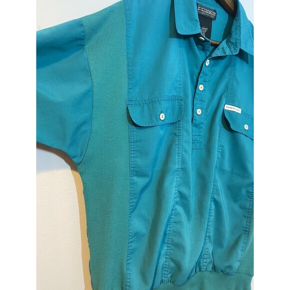 Vintage Members Only Shirt Men's Size‎ Large Green Pullover Single Stitch - Picture 8 of 12